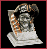 4 inch tall Pirate / Buccaneer school, club, team mascot statue